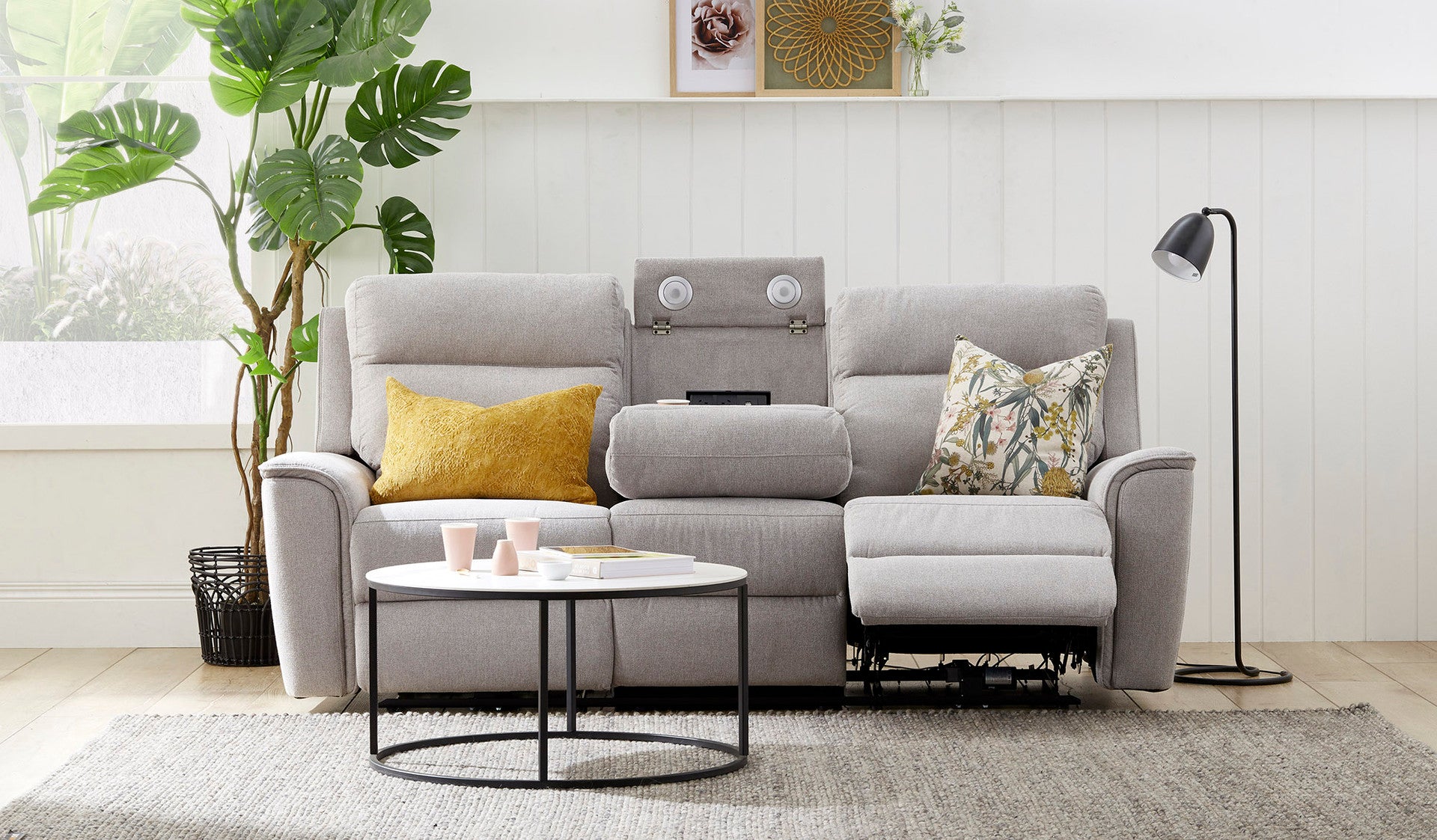 Archie Fabric 3 Seat Electric Recliner