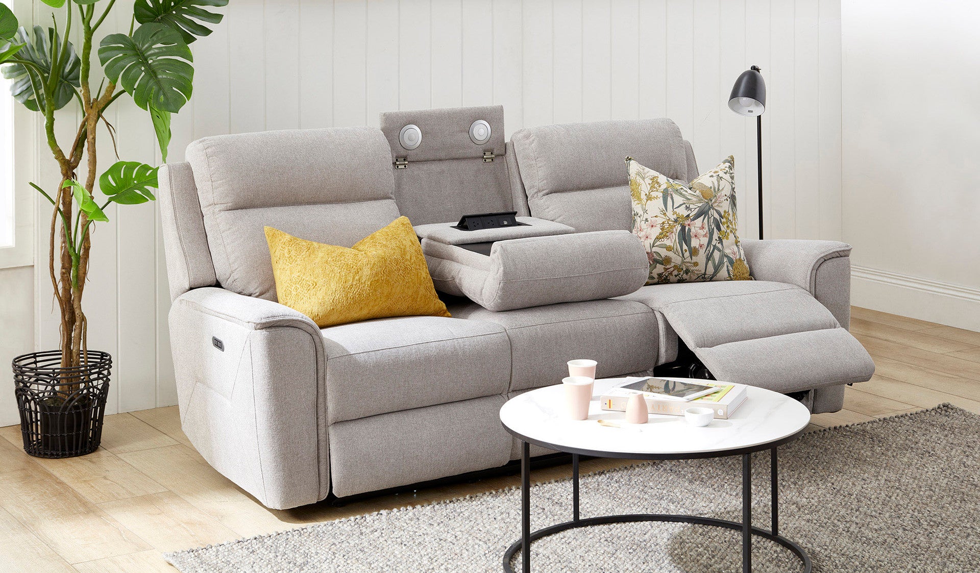 Archie Fabric 3 Seat Electric Recliner