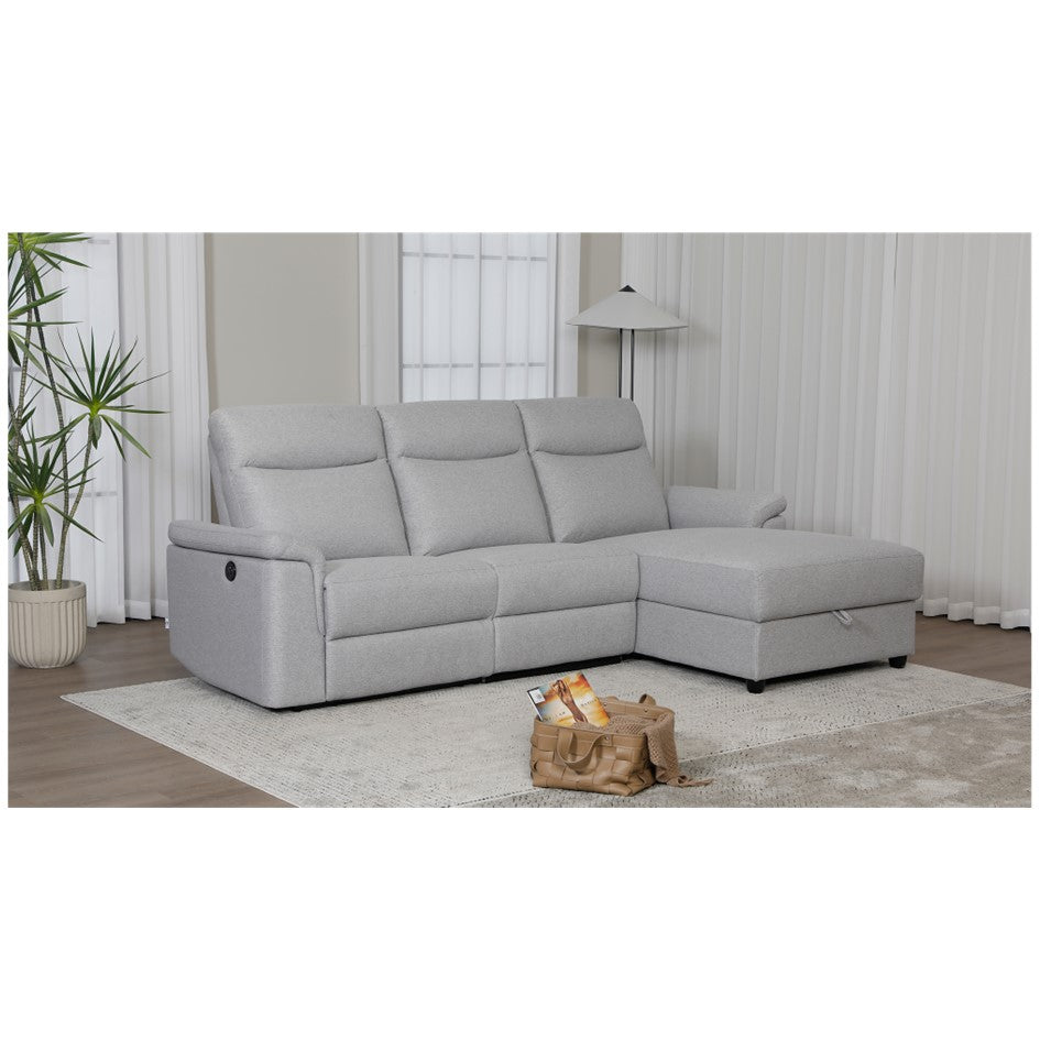 Dawson Fabric 3 Seat Reversible Chaise Lounge With Storage