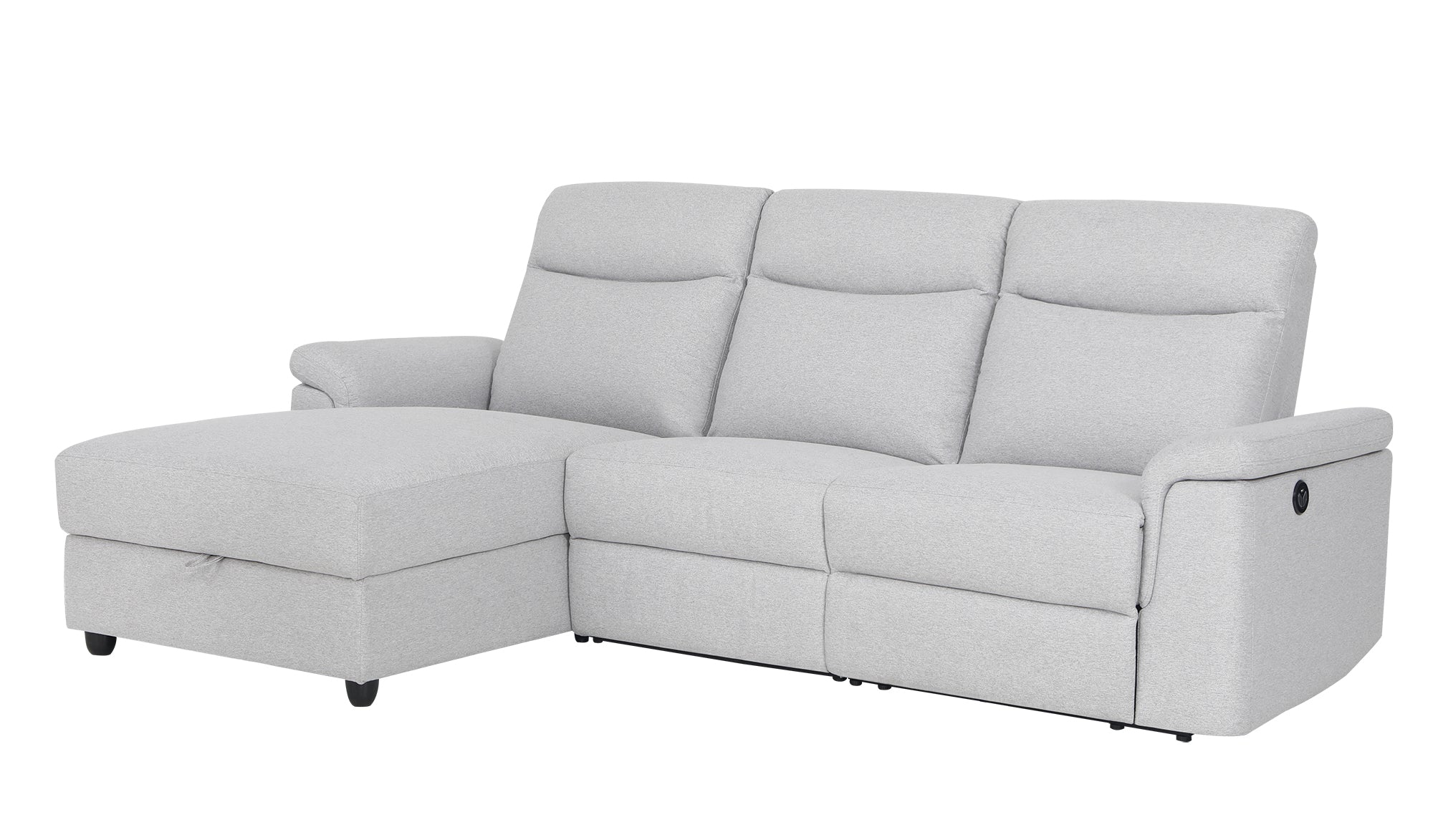 Dawson Fabric 3 Seat Reversible Chaise Lounge With Storage