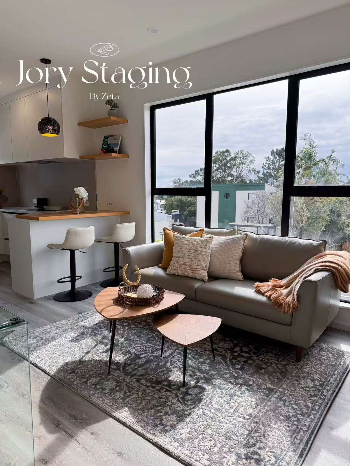 Apartment lounge in natural light