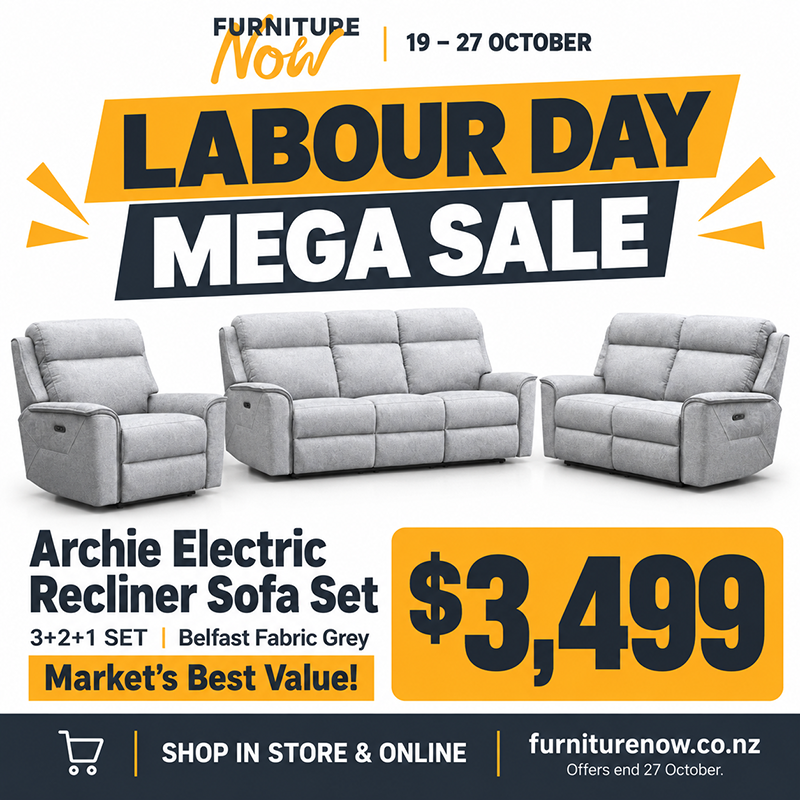 Archie Fabric Recliner 1, 2 or 3 Seater Suite - Grey