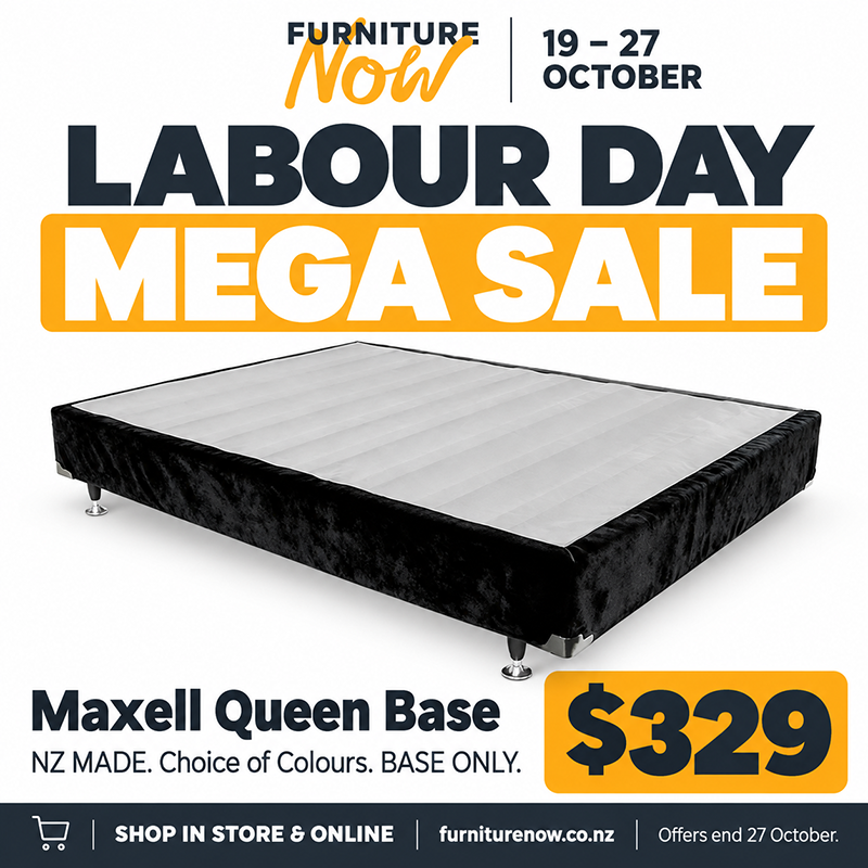 Maxell NZ Made Pine Wood Bed Base - Charcoal, Black or Beige