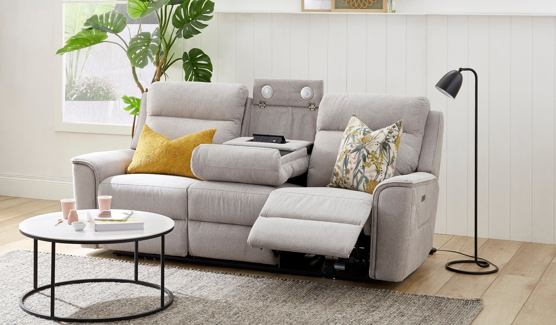 Archie Fabric 3 Seat Electric Recliner