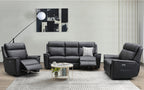 Archie Leather Recliner 1/2/3 Seat Suite - Black
