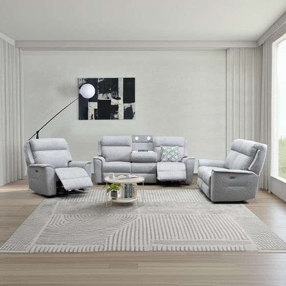 Archie fabric 3 pcs electric recliner suite