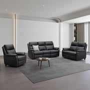 Harbour Leather Recliner 1/2/3 Seat-(Grey / Black)