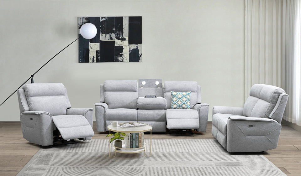 Archie Fabric Recliner 1/2/3 Seat Suite - Grey