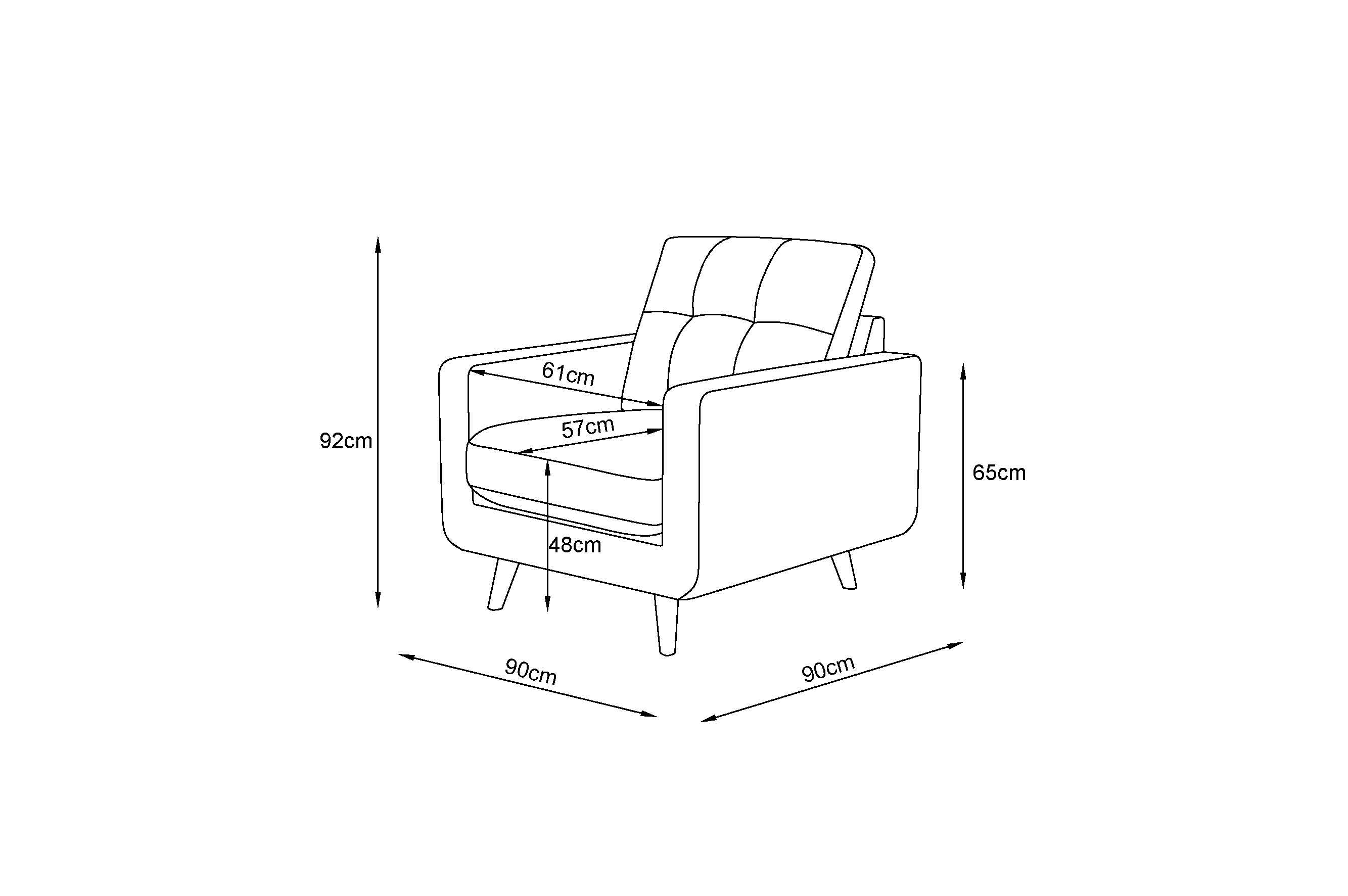 Olivia fabric 1 Seat armchair