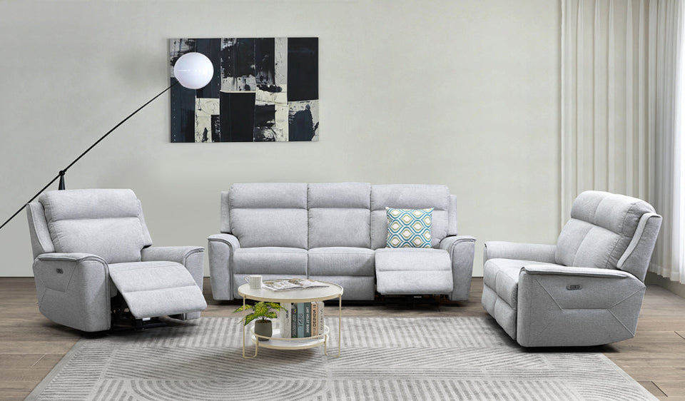 Archie Fabric Recliner 1/2/3 Seat Suite - Grey