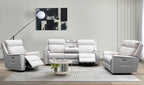 Archie Leather Recliner 1/2/3 Seat Suite-Light Grey