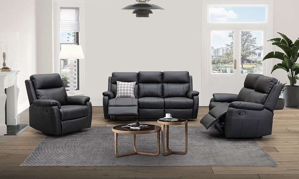 Harbour leather 3 pcs recliner suite