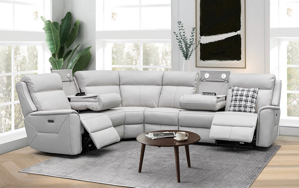 Archie Leather 6 Seat Corner Lounge