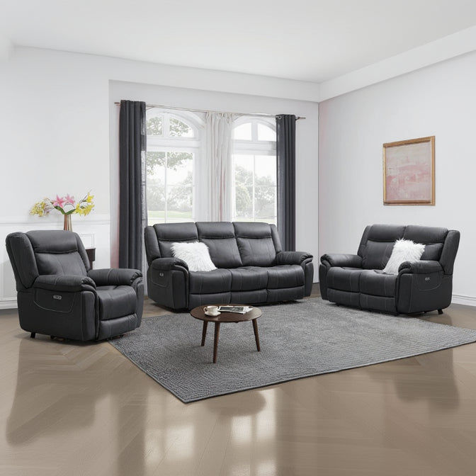Coastline Fabric Recliner Suite-Rhino