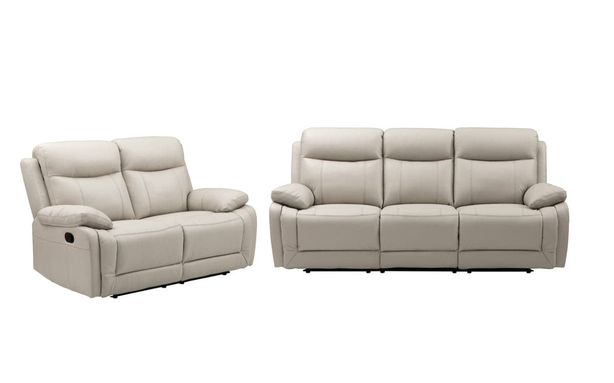 Scott Leather Recliner 1/2/3 Seat-(Black/Grey)