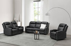 Louise Leather Recliner 1/2/3 Seat-(Grey / Black)