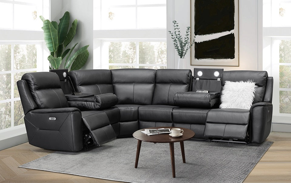 Archie Leather 6 Seat Corner Lounge