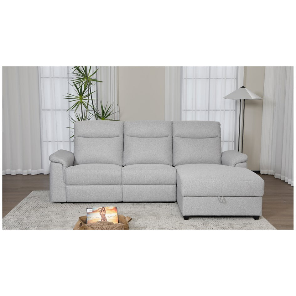 Dawson Fabric 3 Seat Reversible Chaise Lounge With Storage