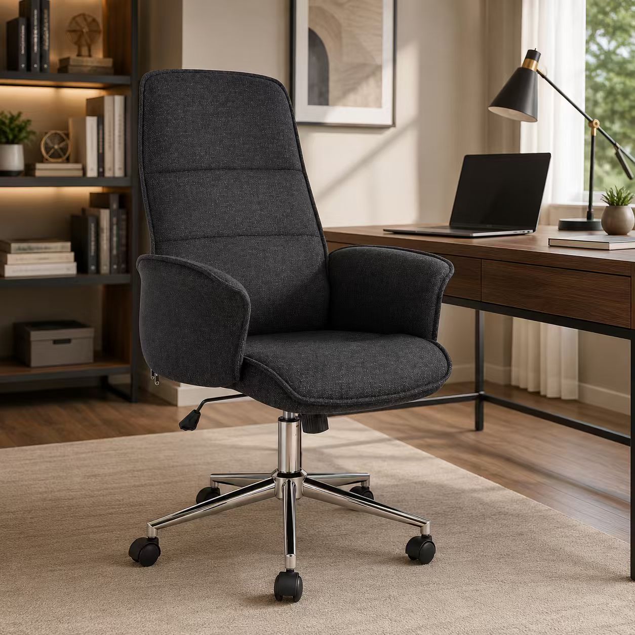 Ellen Office Chair Highback (Black/Grey)