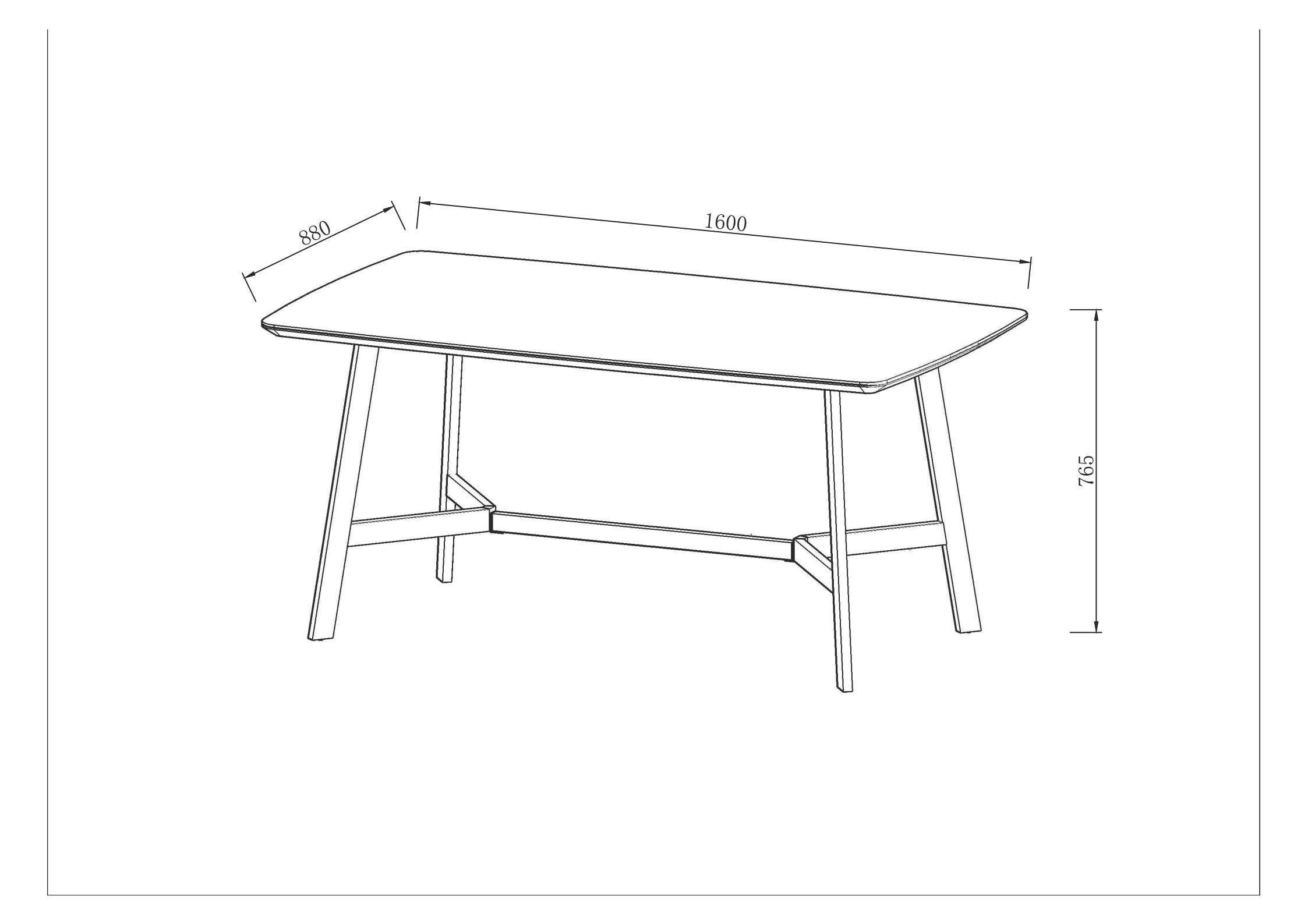 Aurora Dining Table 1600mm / Creamic