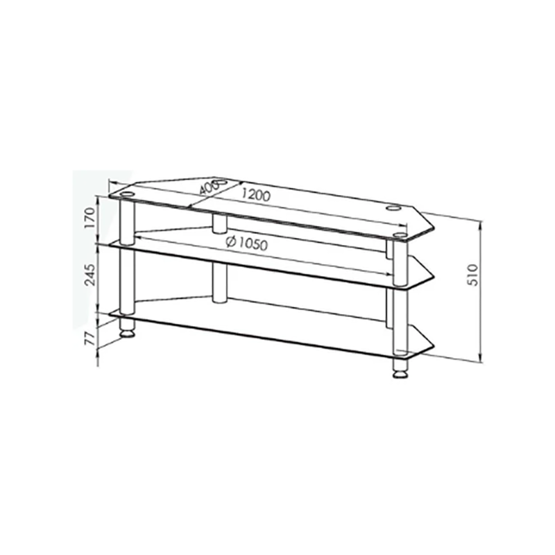 Ace TV Unit Glass W120cm (Black)