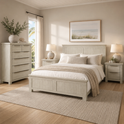 Amanda Solid Timber Bedroom Suite 4 Piece (Multiple Colours)
