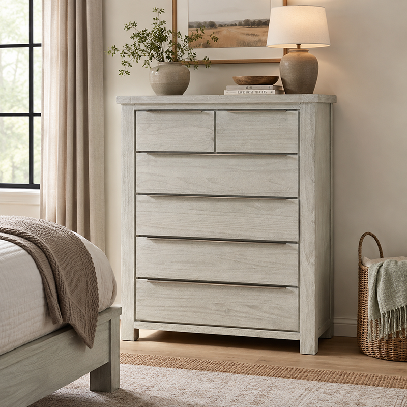 Amanda Solid Timber Tallboy (Beige)