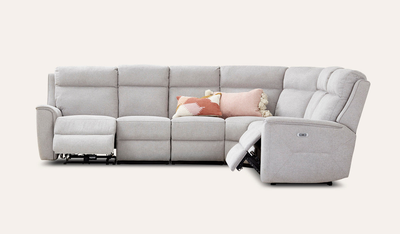 Archie Fabric 6 Seat Corner Recliner Lounge