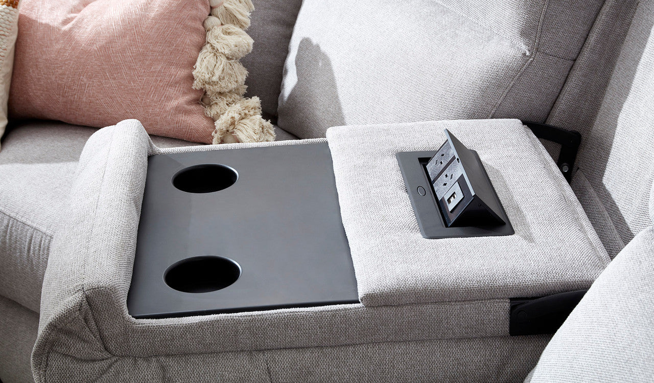 Archie Fabric 6 Seat Corner Recliner Lounge