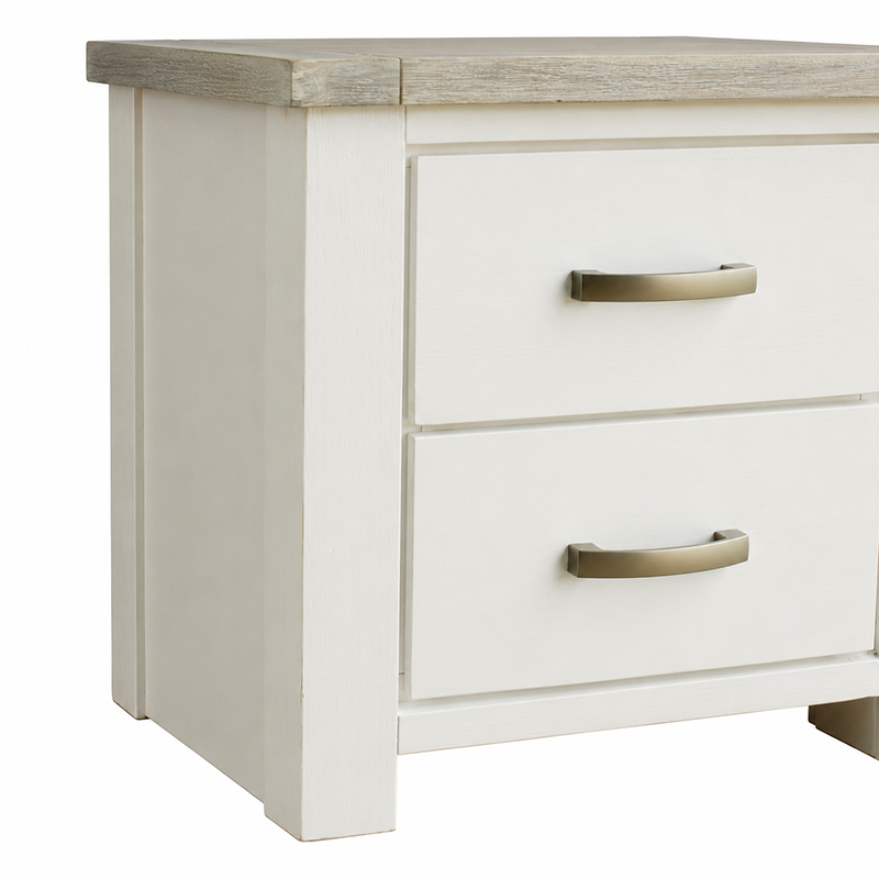 Ashland Bedside Table 2 Drawer (Two Tone)