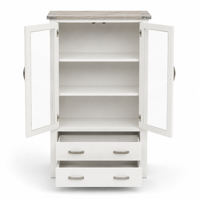 Ashland Display Cabinet (White / Grey)