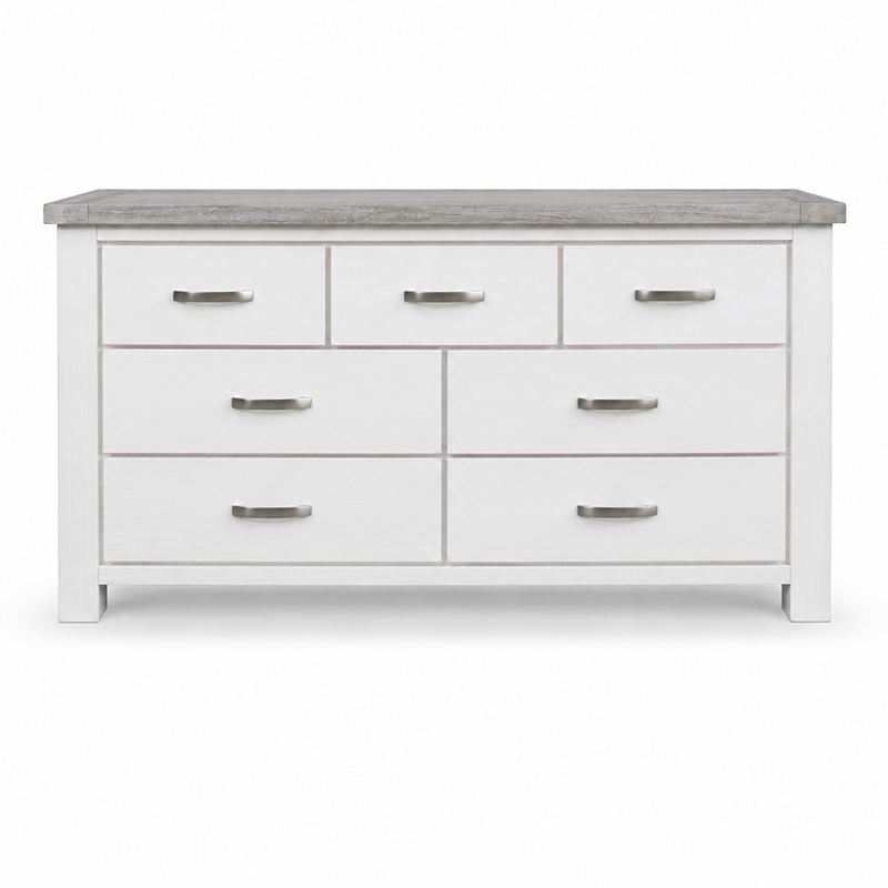 Ashland 7 Drawer Dresser & Mirror (White)