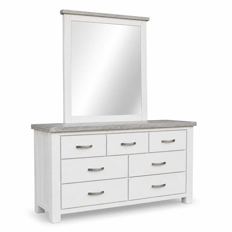 Ashland 7 Drawer Dresser & Mirror (White)