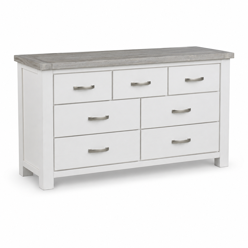 Ashland 7 Drawer Dressing Table / Lowboy & Mirror