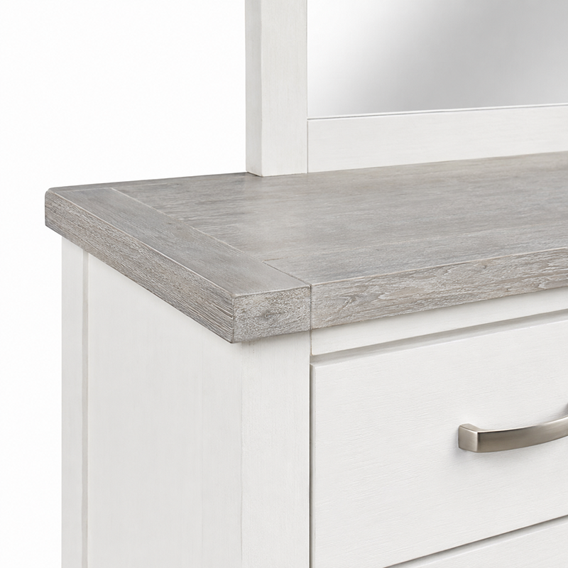 Ashland 7 Drawer Dresser & Mirror (White)