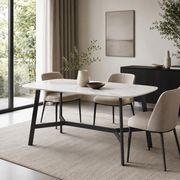Aurora Dining Table / Creamic W160cm (White / Ivory / Black)