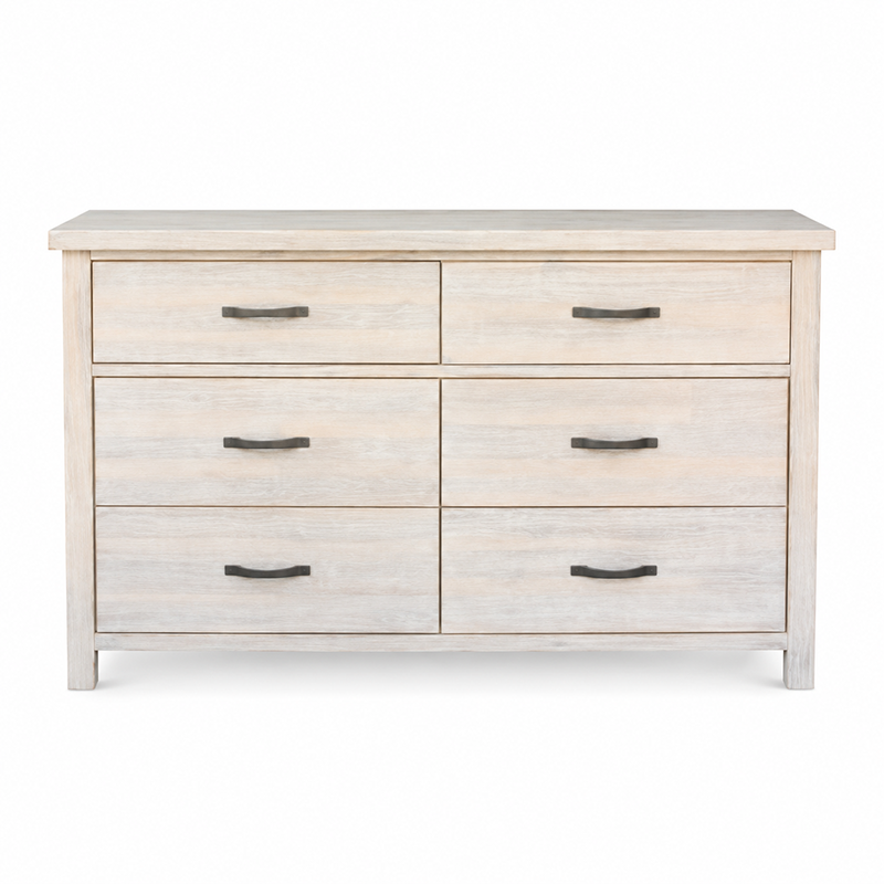 Ballman 6 Drawer Dresser & Mirror (Beige / White)