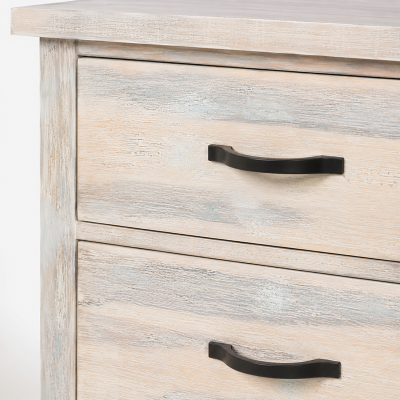 Ballman Slimboy 5 Drawer (Beige / White / Solid Acacia)