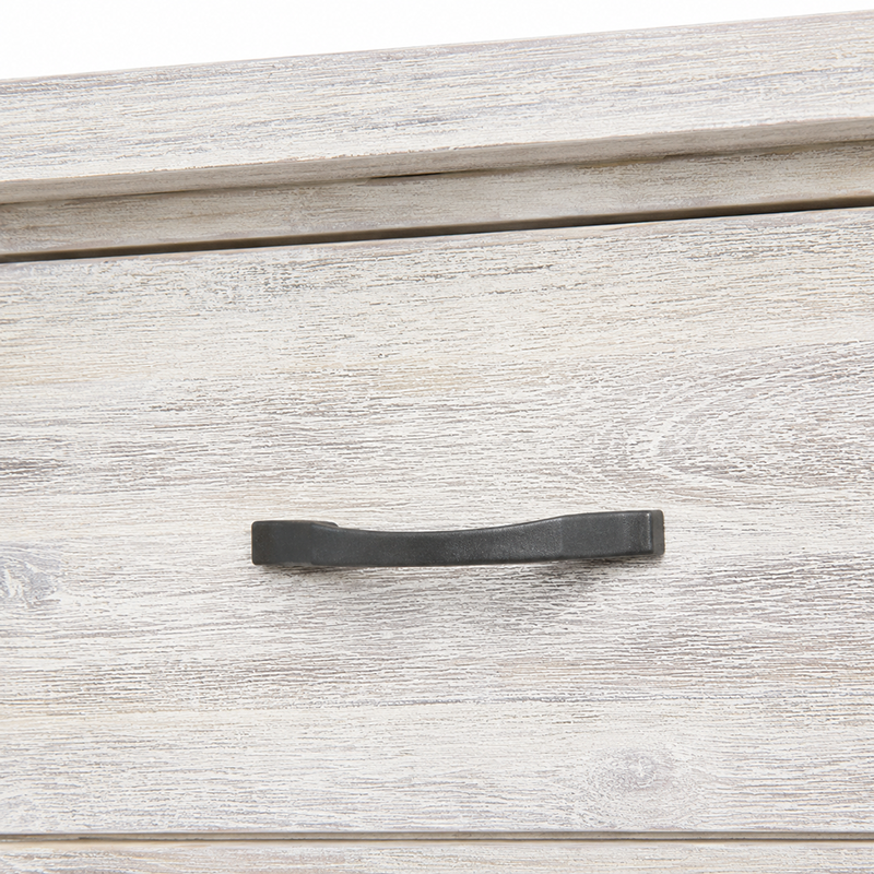 Ballman Tallboy 5 Drawer (Beige / White / Solid Acacia)