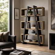 Banksia A Frame Bookcase (White / Dark Oak)