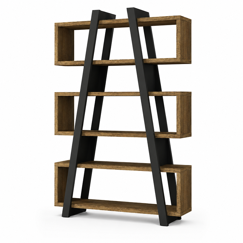 Banksia A Frame Bookcase (White / Dark Oak)
