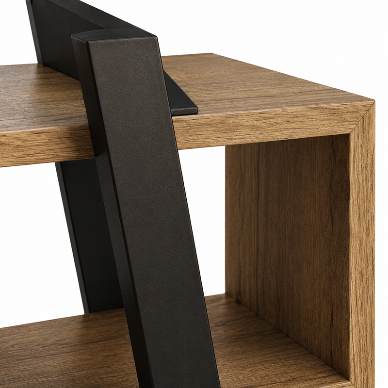 Banksia A Frame Bookcase (White / Dark Oak)