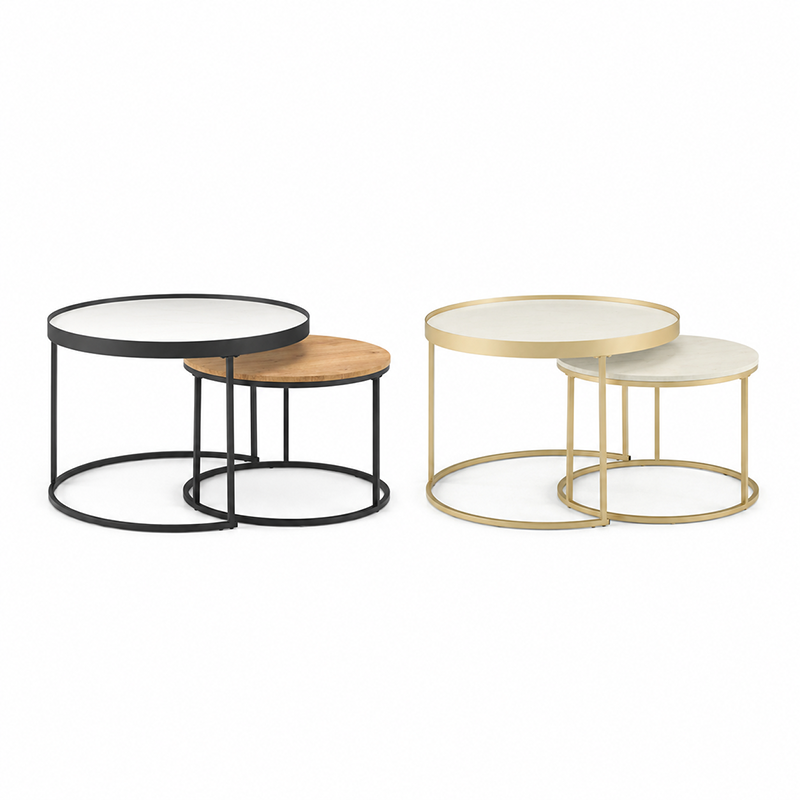 Banksia Nest Round Coffee Table Set (Black)