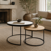 Banksia Nest Round Coffee Table Set (Black)
