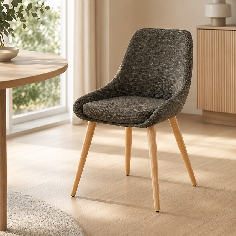 Bari Fabric Dining Chair with Oak Legs