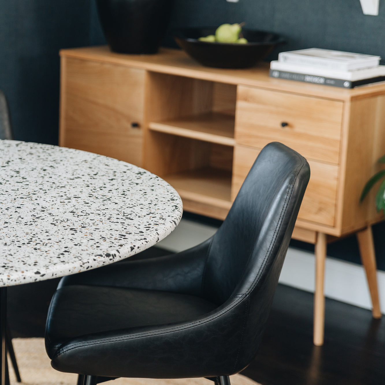 Bari Black PU Metal Dining Chair
