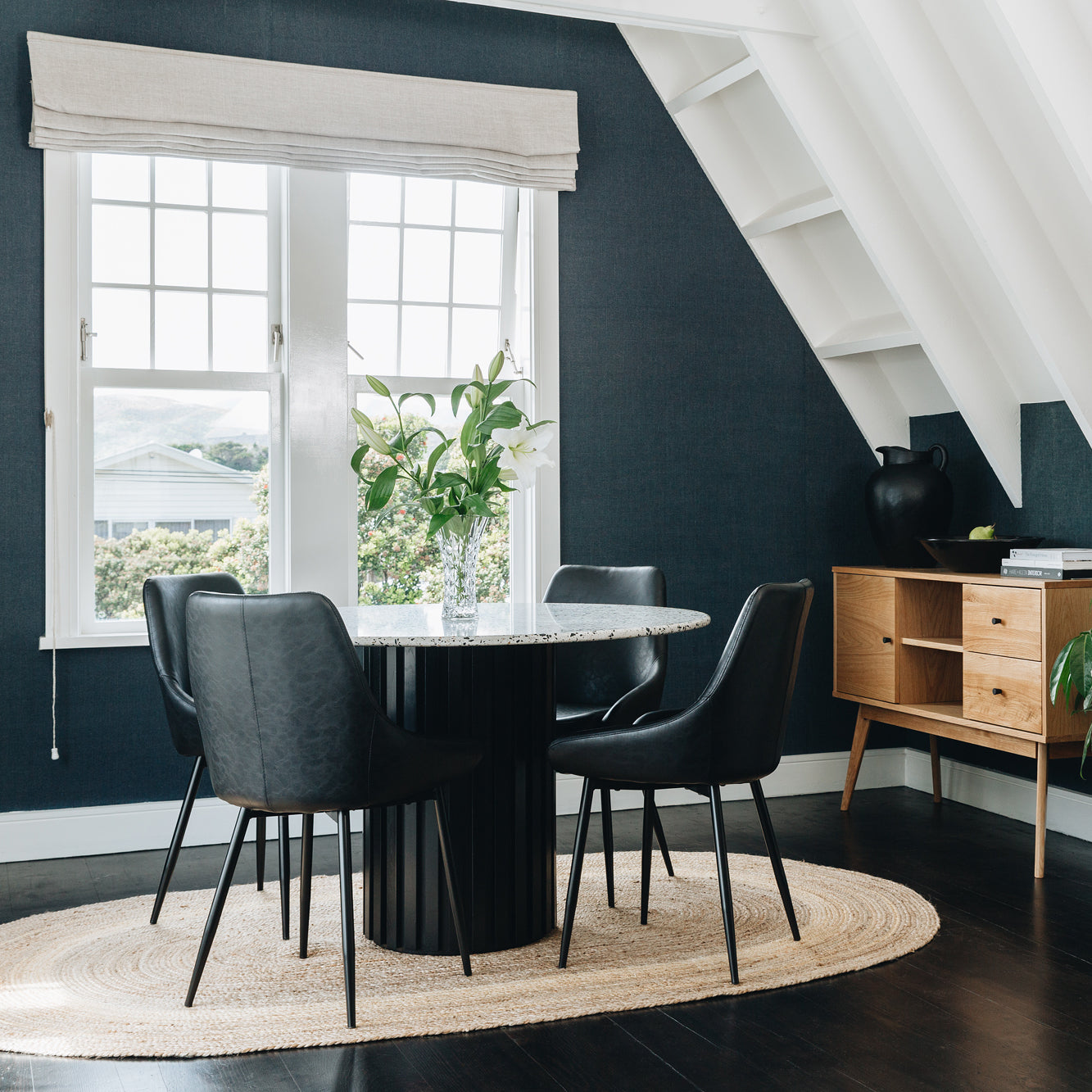 Bari Black PU Metal Dining Chair