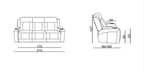 Beatrice Leather 3 Seat Electric Recliner