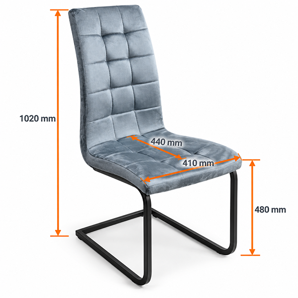Bellmore Dining Chair Fabric Grey – 2 & 4 Chair Packs