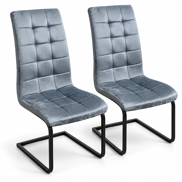Bellmore Dining Chair Fabric Grey – 2 & 4 Chair Packs